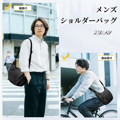 ショルダーバッグ メンズ レディース 斜めがけ 軽量 大容量 YKKファスナー 2way 調節可能 男女兼用 シンプル ストリート 日常 カジュアル