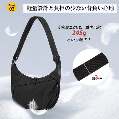 ショルダーバッグ メンズ レディース 斜めがけ 軽量 大容量 YKKファスナー 2way 調節可能 男女兼用 シンプル ストリート 日常 カジュアル